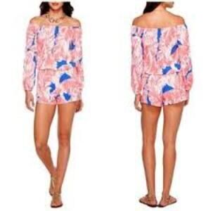 LILLY PULITZER LANA OFF SHOULDER ROMPER SIZE XS 1070